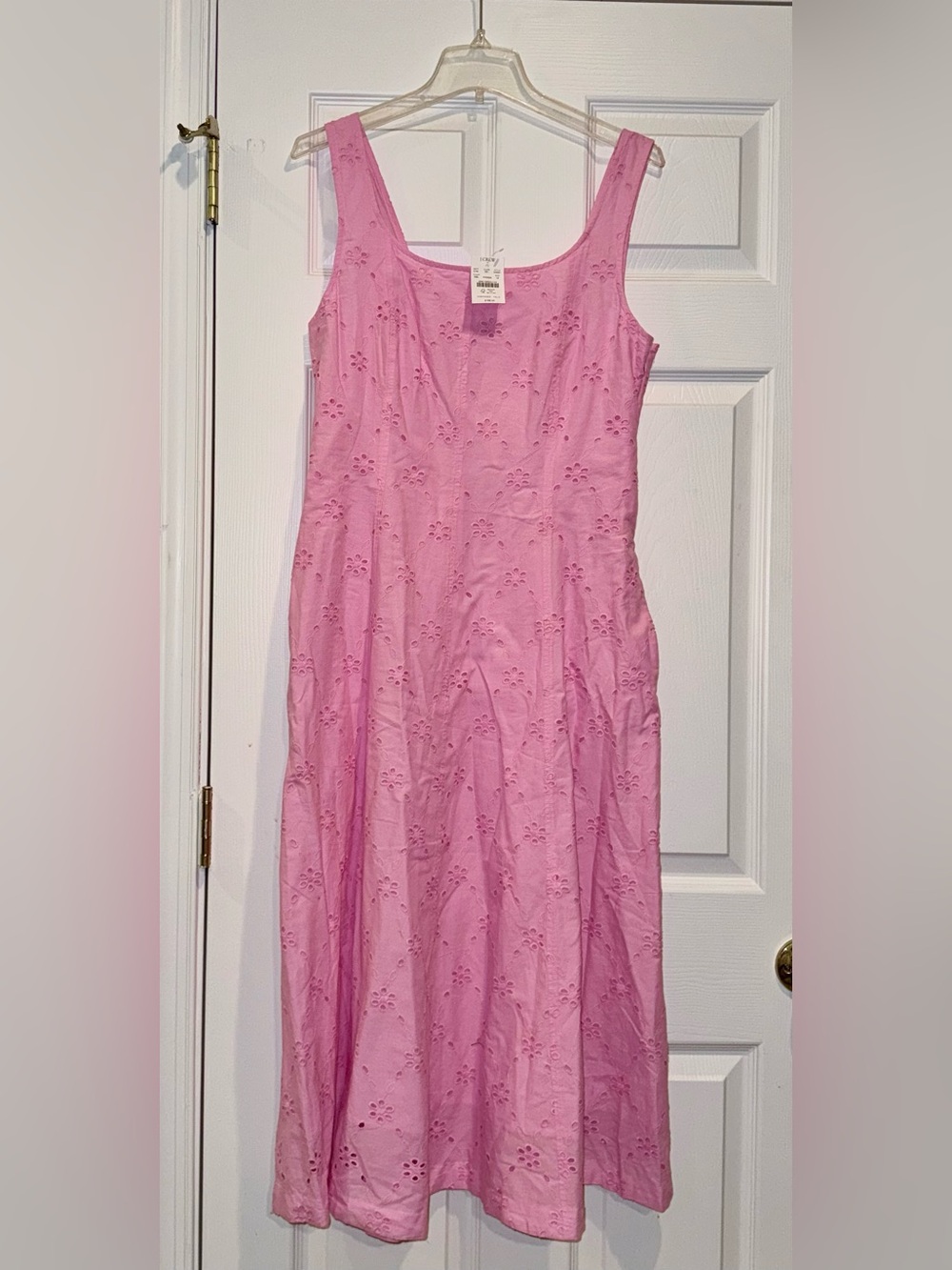 J. Crew Pink Eyelet Maxi Sundress